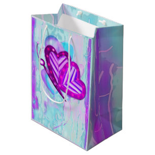 Flutterbys Valentines Folk Art MEDIUM ONLY Gift Bag