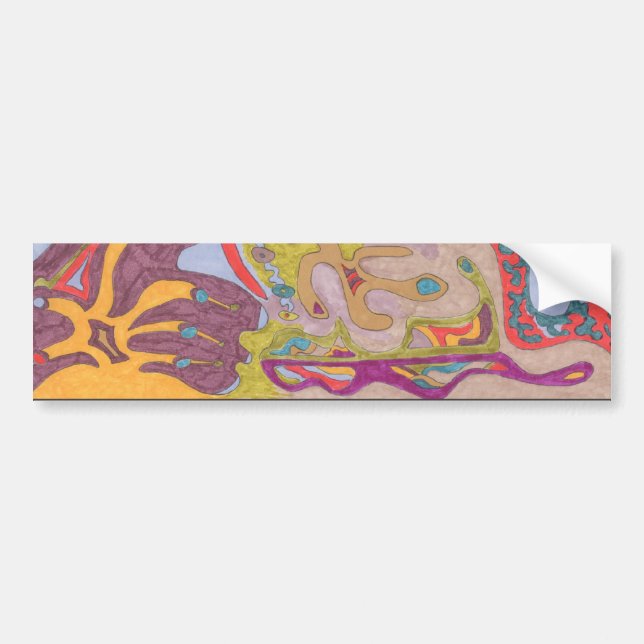 "FlutterFly Land" Abstract Bumper Sticker (Front)