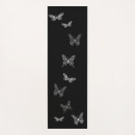Fluttering Butterflies Black Yoga Mat<br><div class="desc">A variety of fluttering hand sketched butterflies decorate this black yoga mat,  giving it a fun and whimsical feel.</div>