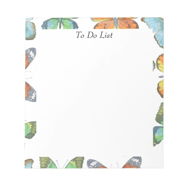 Fluttering Butterflies Notepad (Front)