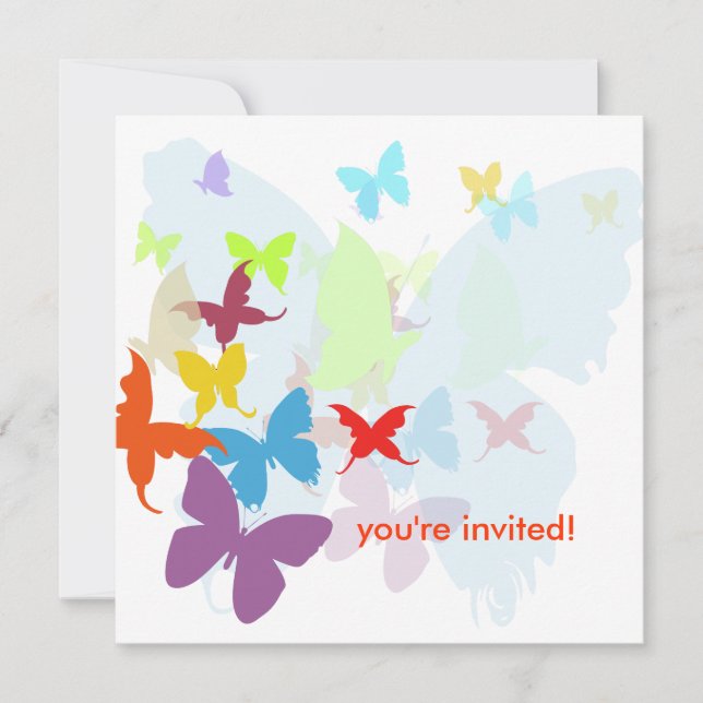 Fluttering by.. Birthday Party Invitation (Front)