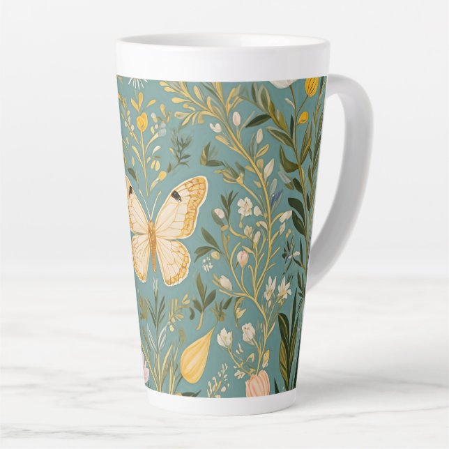 Fluttering Dreamscape Latte Mug (Right Angle)