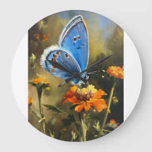 "Fluttering Elegance: Butterfly-Inspired Wall Cloc Large Clock