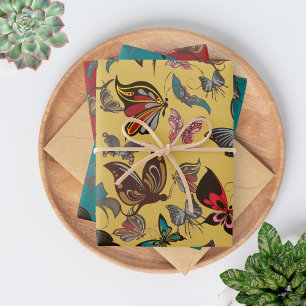 Fluttering Elegance: Whimsical Butterfly  Wrapping Paper Sheet