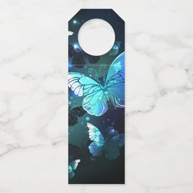 Fluttering Night Butterfly Bottle Tag (Front)