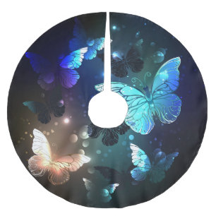 Fluttering Night Butterfly Brushed Polyester Tree Skirt
