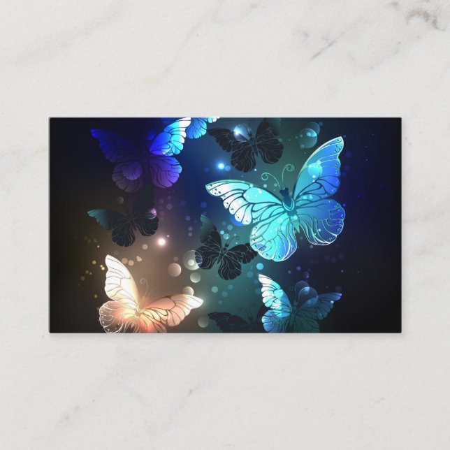 Fluttering Night Butterfly Business Card (Front)