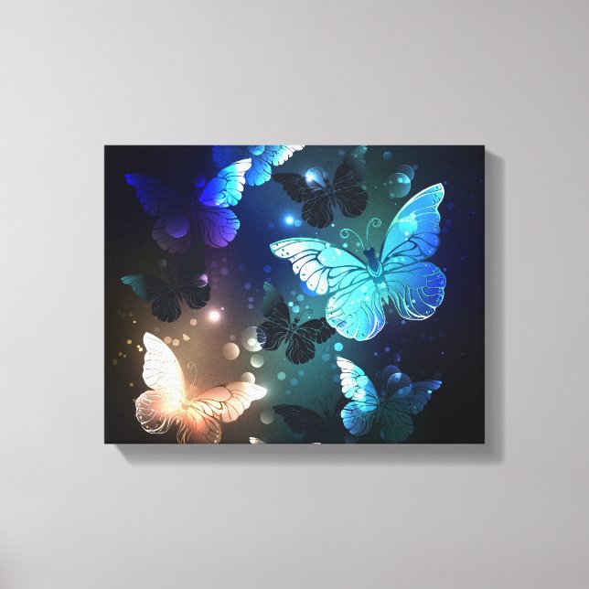 Fluttering Night Butterfly Canvas Print (Front)