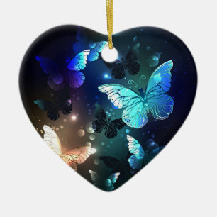 Fluttering Night Butterfly Ceramic Tree Decoration