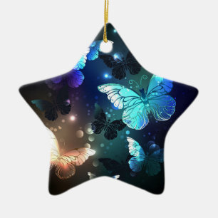 Fluttering Night Butterfly Ceramic Tree Decoration