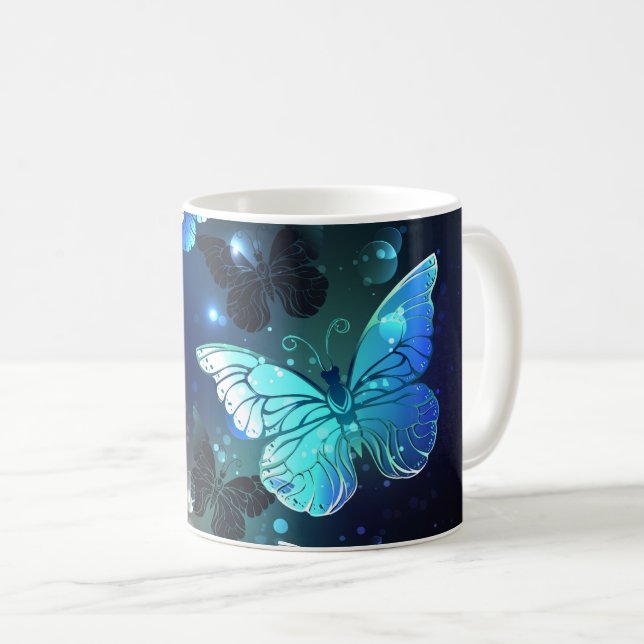 Fluttering Night Butterfly Coffee Mug (Front Right)