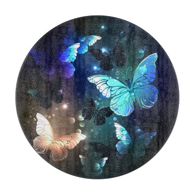 Fluttering Night Butterfly Cutting Board (Front)