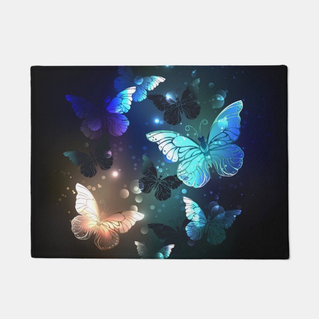 Fluttering Night Butterfly Doormat (Front)