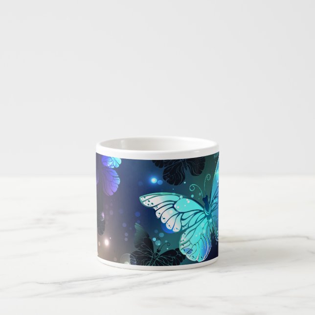Fluttering Night Butterfly Espresso Cup (Front)