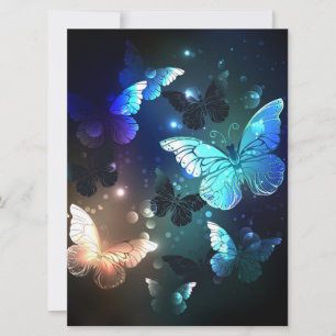Fluttering Night Butterfly Holiday Card