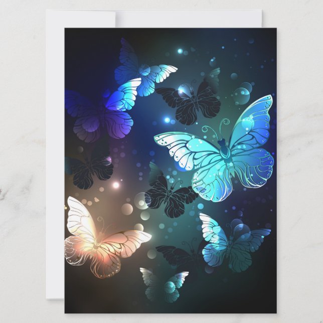 Fluttering Night Butterfly Holiday Card (Front)