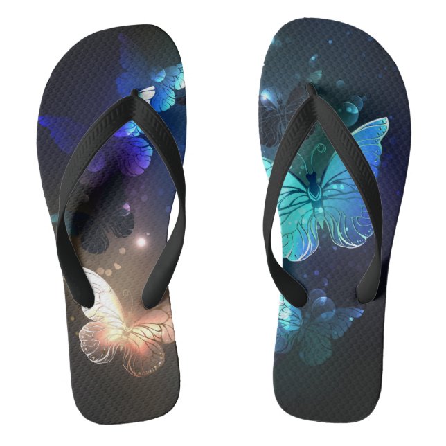 Fluttering Night Butterfly Jandals (Footbed)
