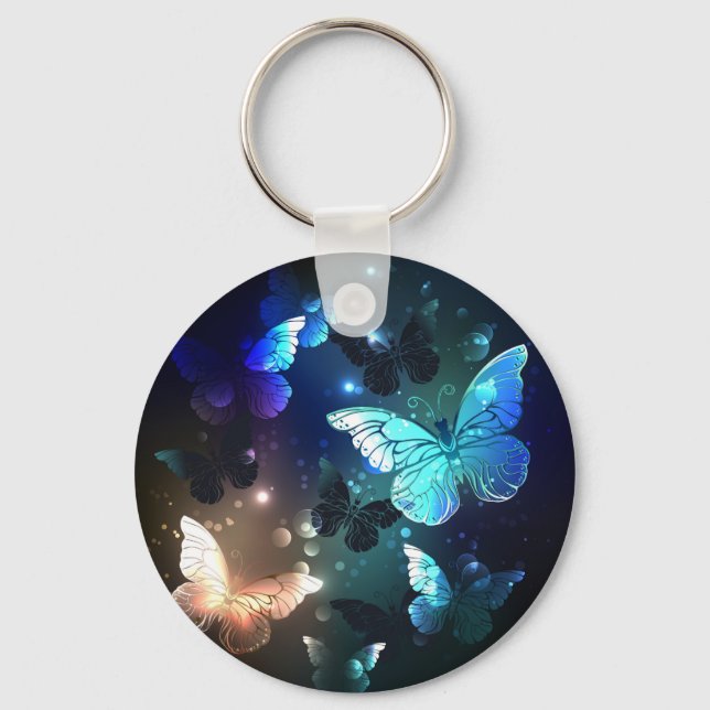 Fluttering Night Butterfly Key Ring (Front)