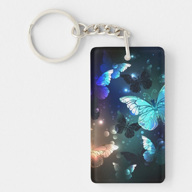 Fluttering Night Butterfly Key Ring (Front)
