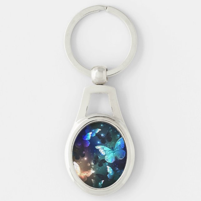 Fluttering Night Butterfly Key Ring (Front)
