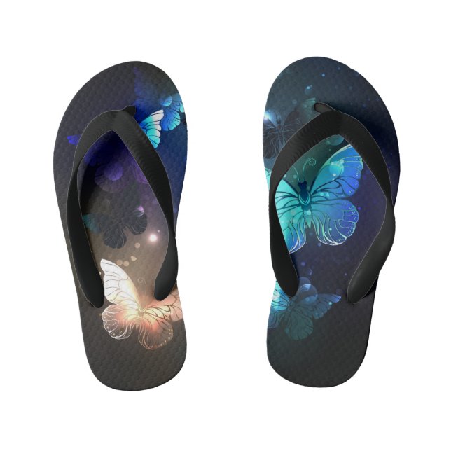 Fluttering Night Butterfly Kid's Jandals (Footbed)