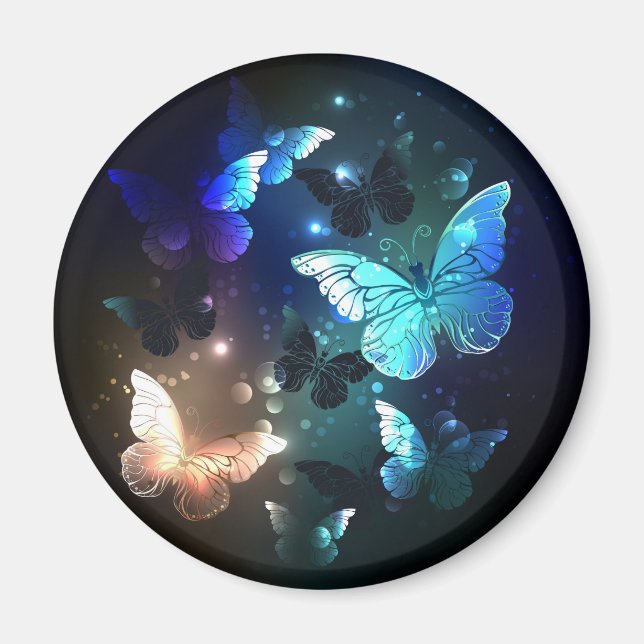 Fluttering Night Butterfly Magnet (Front)