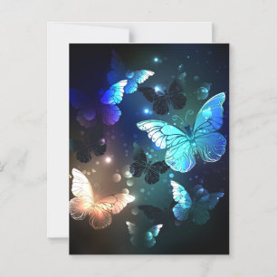 Fluttering Night Butterfly Magnetic Invitation