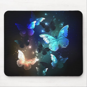 Fluttering Night Butterfly Mouse Pad