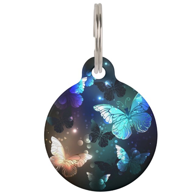 Fluttering Night Butterfly Pet Tag (Front)