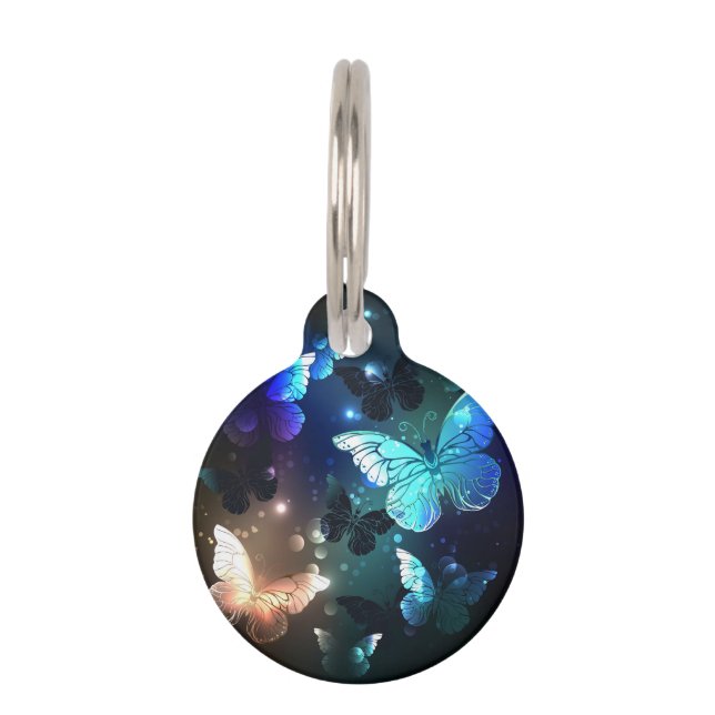 Fluttering Night Butterfly Pet Tag (Front)