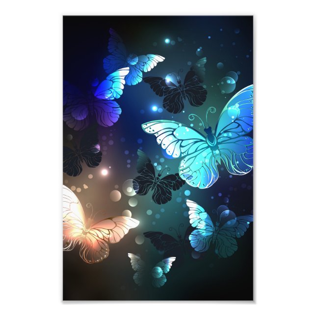 Fluttering Night Butterfly Photo Print (Front)