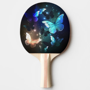 Fluttering Night Butterfly Ping Pong Paddle