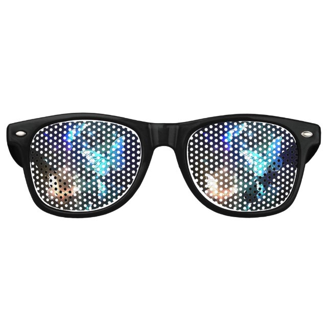 Fluttering Night Butterfly Retro Sunglasses (Front)