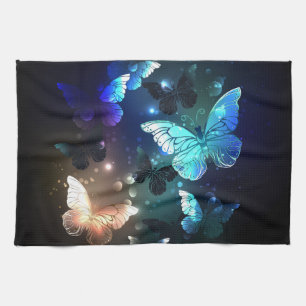 Fluttering Night Butterfly Tea Towel