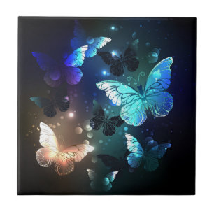 Fluttering Night Butterfly Tile
