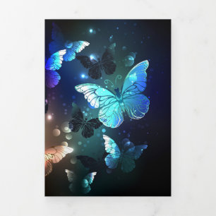 Fluttering Night Butterfly Tri-Fold Card