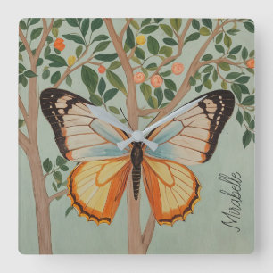 Fluttering Resilience Personalised Square Wall Clock