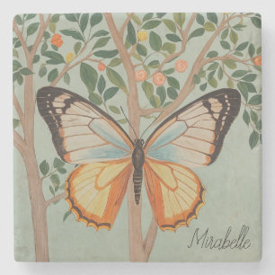 Fluttering Resilience Personalised  Stone Coaster