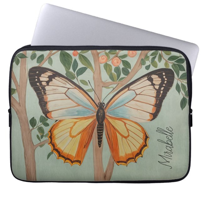 Fluttering Resilience Personalized  Laptop Sleeve (Front)