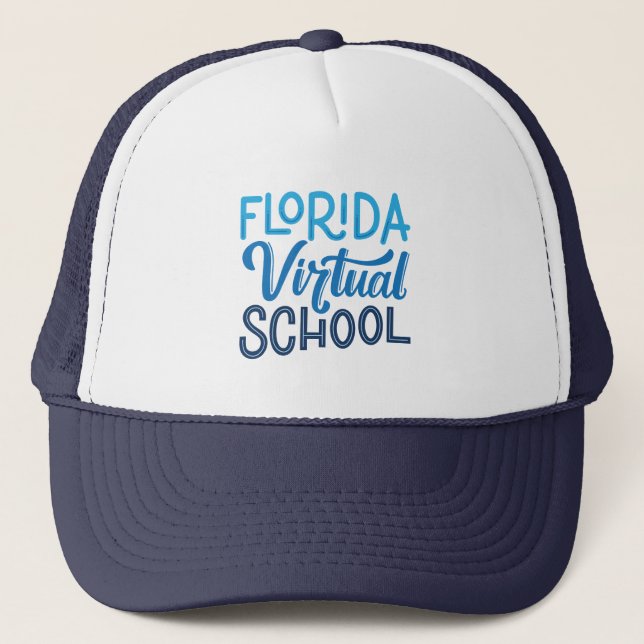 FLVS Handlettering Trucker Hat, Navy Hat (Front)