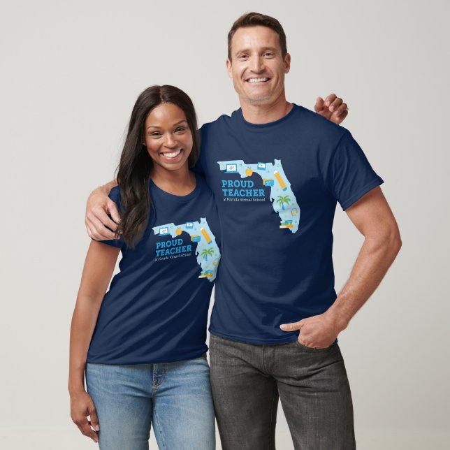 FLVS Proud Teacher, Florida T-Shirt (Navy) (Unisex)