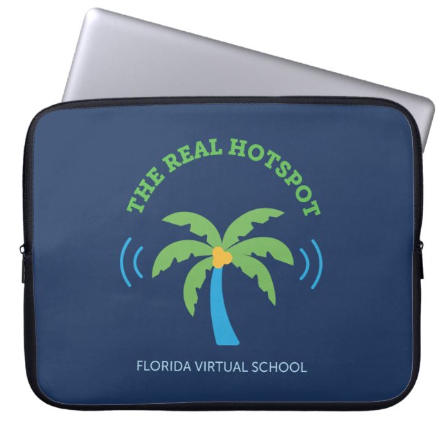 FLVS - The Real Hotspot, Navy Laptop Sleeve (Front)