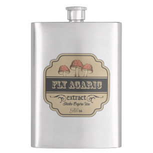 Fly Agaric Halloween Party Vintage Hip Flask