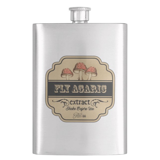 Fly Agaric Halloween Party Vintage Hip Flask (Front)