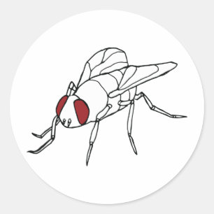 fly animal insect illustration graphic classic round sticker