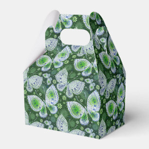 Fly Away Paisley Butterfly Print Green  Favour Box