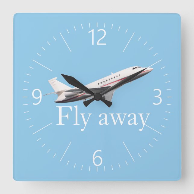 Fly away square wall clock (Front)