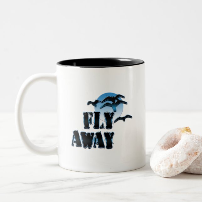 Fly away Two-Tone coffee mug (With Donut)