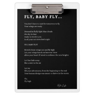 Fly baby fly inspirational poem poetry poster clipboard