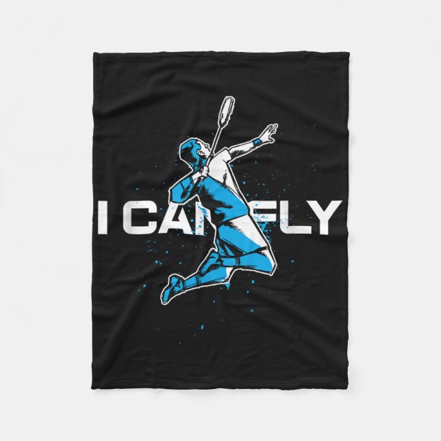Fly Badminton Player Shuttle Trainer Racket Sports Fleece Blanket (Front)